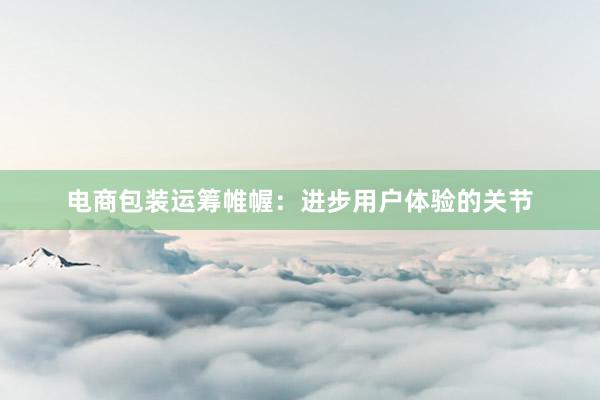 电商包装运筹帷幄：进步用户体验的关节